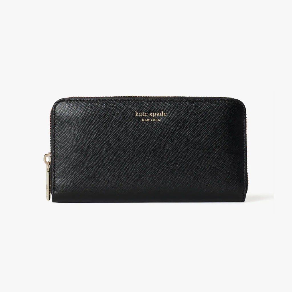 Kate Spade Spencer Zip-Around Continental Wallet Black